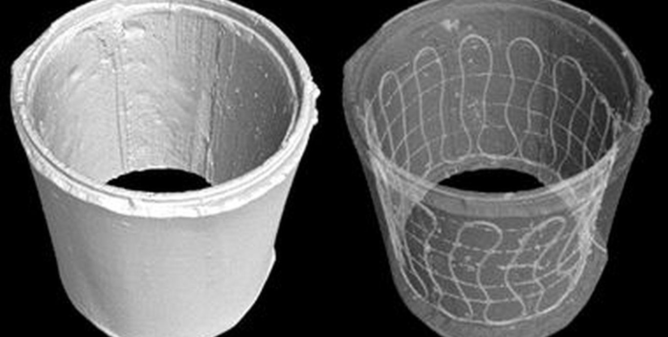 Computertomografisch-gesinterte Keramikhülse mit Kanalstruktur