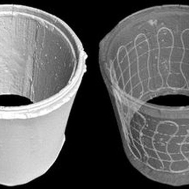 Computertomografisch-gesinterte Keramikhülse mit Kanalstruktur